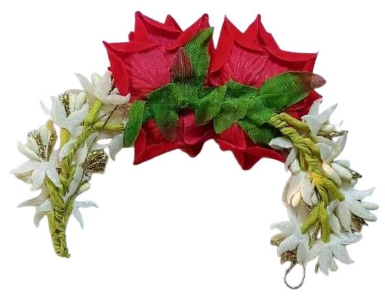 CONGO Attractive Hair Accessories for Women & Girls Stylish Floral Hair Brooch with Pearl Style - Artificial Flowers Hair Pins - Juda Bun Clips for Wedding, Bridal Hairstyle Decoration (CGO12) image 2