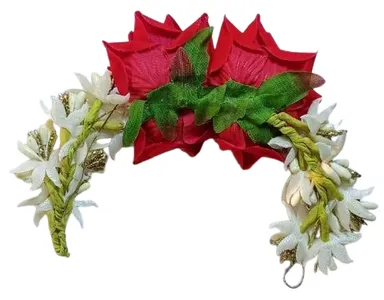 CONGO Attractive Hair Accessories for Women & Girls Stylish Floral Hair Brooch with Pearl Style - Artificial Flowers Hair Pins - Juda Bun Clips for Wedding, Bridal Hairstyle Decoration (CGO12) thumbnail 1