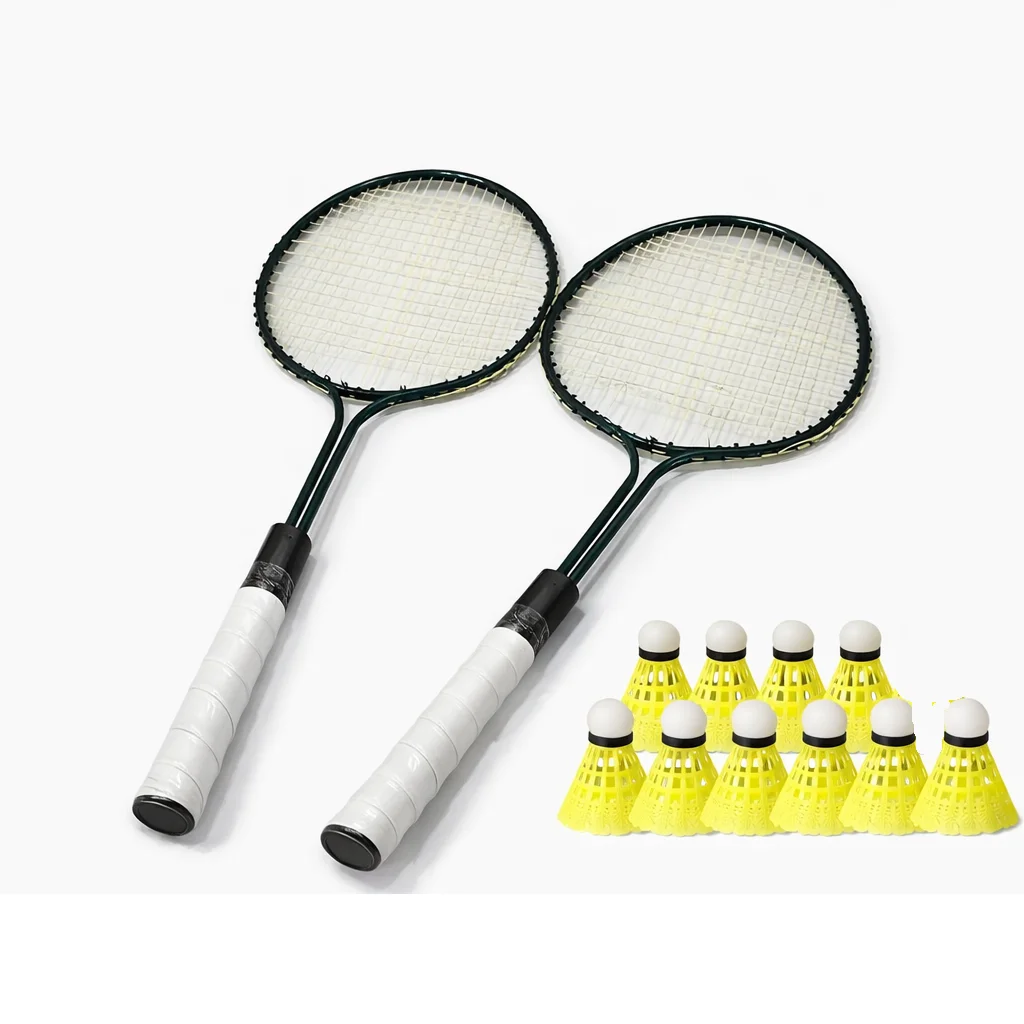 SPORTSHOLIC Double Rod Badminton Racket With 10 Plastic shuttles For Kids 5 To 8 years image 1