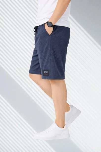 Mens Regular Fit Plain Cotton Shorts for Men Breathable Summer Casual Gym Sports Shorts Elastic Waist Drawstring Lightweight Daily Wear Lounge Shorts India Blue 30 image 2
