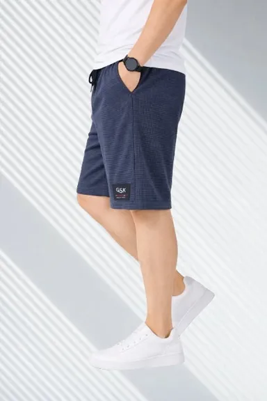 Mens Regular Fit Plain Cotton Shorts for Men Breathable Summer Casual Gym Sports Shorts Elastic Waist Drawstring Lightweight Daily Wear Lounge Shorts India Blue 34 thumbnail 1