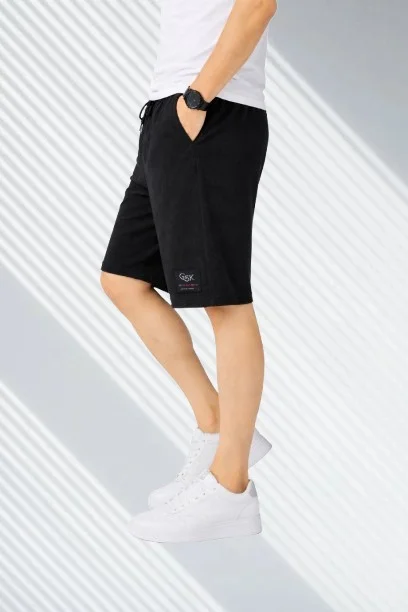Mens Regular Fit Plain Cotton Shorts for Men Breathable Summer Casual Gym Sports Shorts Elastic Waist Drawstring Lightweight Daily Wear Lounge Shorts India Black 32 image 2