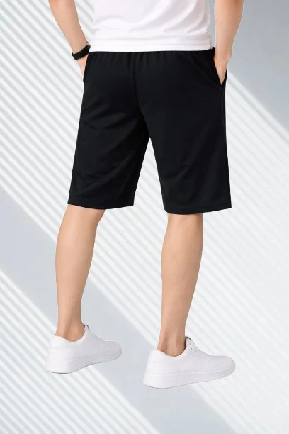 Mens Regular Fit Plain Cotton Shorts for Men Breathable Summer Casual Gym Sports Shorts Elastic Waist Drawstring Lightweight Daily Wear Lounge Shorts India Black 32 image 1