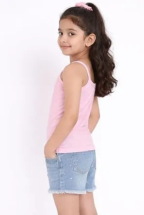 Girls Cotton Sleeveless Camisole Vest Innerwear Multicolour Combo Pack | Soft Breathable Stretch Kids Tank Top Lightweight Daily Wear thumbnail 1