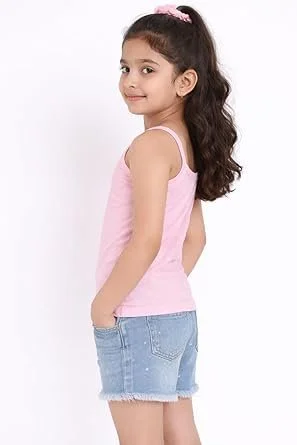 Girls Cotton Sleeveless Camisole Vest Innerwear Pack Breathable Soft Kids Tank Top Undershirt Lightweight Stretch Daily Wear Inner Clothing for Girls Multicolour Combo Pack Girls Cotton Sleeveless Camisole Vest Innerwear Pack Breathable Soft Kids Tank Top image 2