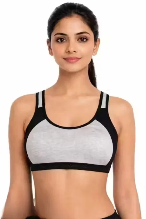 Women Girls Pack of 3 Sports Bra Non Padded Stretchable Gym Yoga Bra Set Comfortable Seamless Breathable Workout Running Fitness Daily Wear Activewear Innerwear Women Girls Pack of 3 Sports Bra 30B image 2