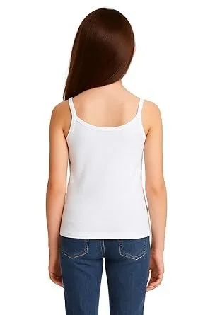 Girls Cotton Camisole Slip Tank Top Sleeveless Innerwear Vest Soft Breathable Stretch Kids Undershirt Summer Inner Wear for Girls White Comfortable Daily Wear Camisole Girls Cotton Camisole Slip Tank Top Sleeveless Innerwear Vest Soft Breathable Stretch K thumbnail 2
