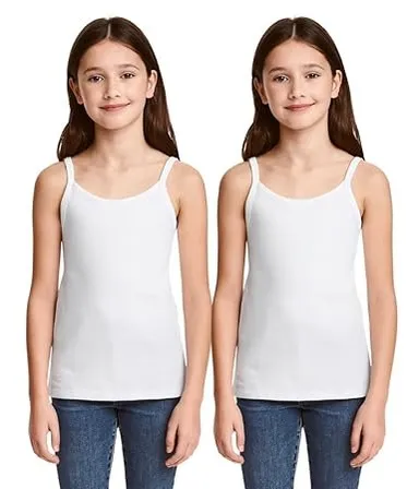 Girls Cotton Camisole Slip Tank Top Sleeveless Innerwear Vest Soft Breathable Stretch Kids Undershirt Summer Inner Wear for Girls White Comfortable Daily Wear Camisole Girls Cotton Camisole Slip Tank Top Sleeveless Innerwear Vest Soft Breathable Stretch K thumbnail 0