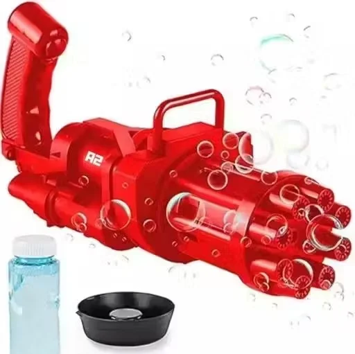 8 Hole Automatic Bubble Gun for Kids Battery Operated Bubble Blower Toy with LED Lights High Output Bubble Maker Machine Summer Outdoor Party Toy for Boys Girls image 2