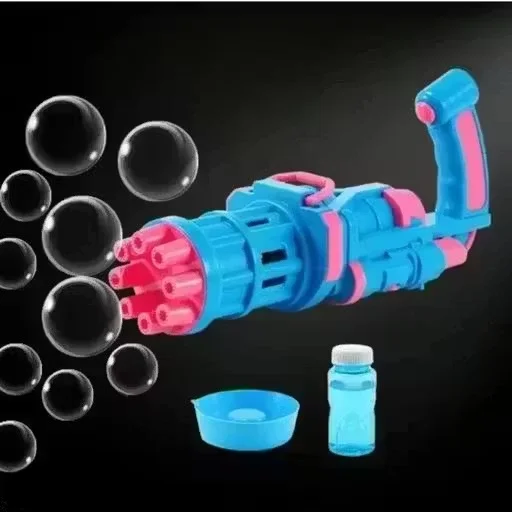 8 Hole Automatic Bubble Gun for Kids Battery Operated Bubble Blower Toy with LED Lights High Output Bubble Maker Machine Summer Outdoor Party Toy for Boys Girls image 1
