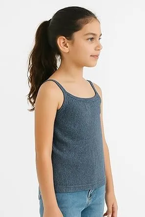 Girls Cotton Camisole Tank Top Sleeveless Innerwear Vest Soft Breathable Stretch Kids Undershirt Summer Inner Wear for Girls Multicolour Comfortable Daily Wear Camisole Pack Girls Cotton Camisole Tank Top Sleeveless Innerwear Vest Soft Breathable Stretch  thumbnail 2