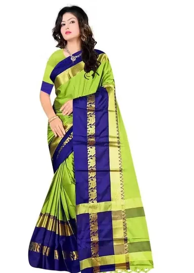 Women Cotton Silk Saree with Blouse Piece Soft Lightweight Traditional Ethnic Saree Elegant Party Wedding Festive Wear Cotton Silk Plain Saree for Women and Girls Women Cotton Silk Saree with Blouse Piece Soft Lightweight Traditional Ethnic Saree Elegant  thumbnail 0