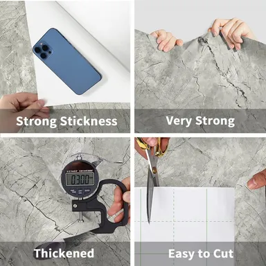 Self Adhesive Waterproof Kitchen Backsplash Wallpaper Roll 60x200 cm Marble PVC Oil Proof Heat Resistant Peel and Stick Wall Sticker for Tiles Cabinet Countertop Bathroom Decor India thumbnail 4