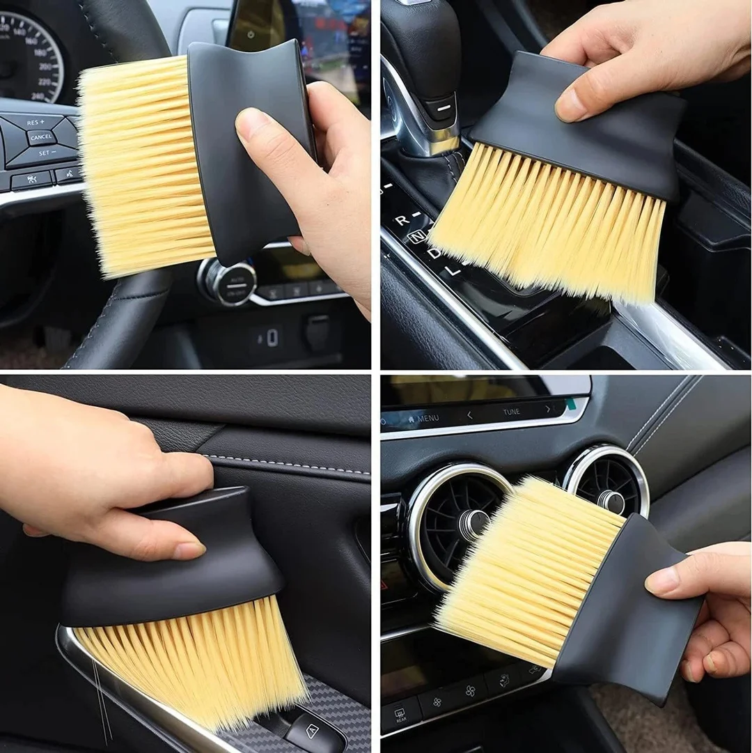 Soft Car Interior Detailing Brush for Dashboard AC Vent Console Dust Cleaning Wide Bristle Auto Interior Cleaning Brush for Car Dashboard Buttons and Vents image 4