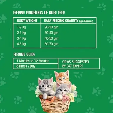 DoFo MeWoW Kitten Gold Dry Cat Food 1kg Fresh Fish Vegetable High Protein Complete Balanced Nutrition for Growth Immunity Digestion Bone Strength Brain Development Kitten Food thumbnail 1