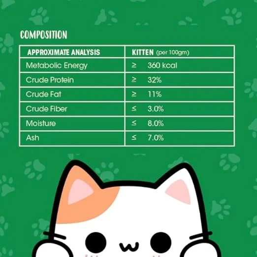 DoFo MeWoW Kitten Gold Dry Cat Food 1kg Fresh Fish Vegetable High Protein Complete Balanced Nutrition for Growth Immunity Digestion Bone Strength Brain Development Kitten Food image 4