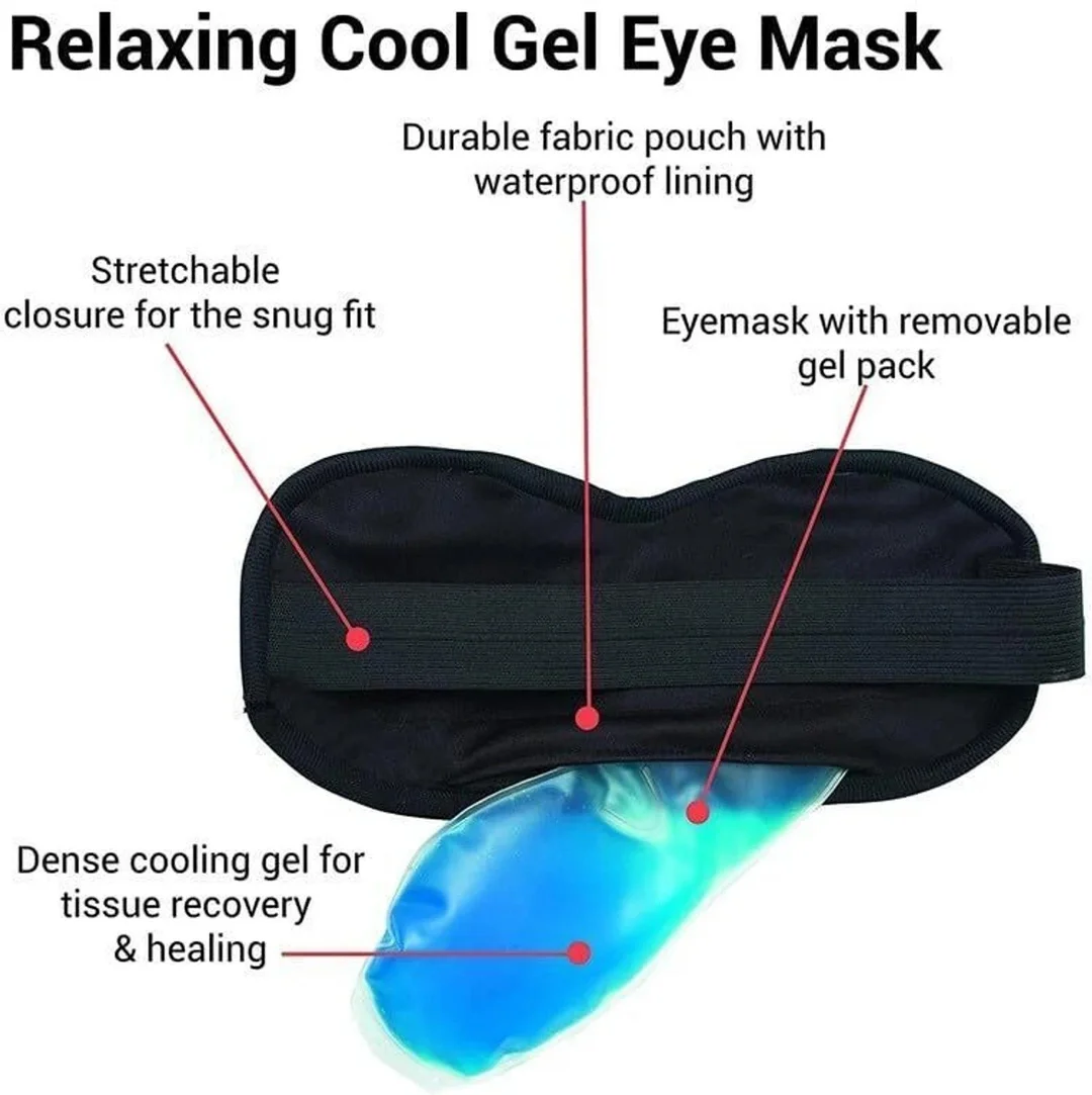 Reusable Gel Eye Mask for Cold and Hot Therapy Cooling Sleep Eye Mask for Dark Circles Puffy Eyes Migraine Relief Relaxation Travel Sleep Mask image 3