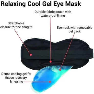 Reusable Gel Eye Mask for Cold and Hot Therapy Cooling Sleep Eye Mask for Dark Circles Puffy Eyes Migraine Relief Relaxation Travel Sleep Mask thumbnail 2
