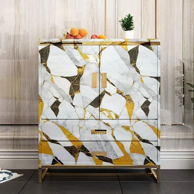 QEZZA PVC Self Adhesive Waterproof Oil Proof Heat Resistant Kitchen Wall Tiles Sticker Wallpaper Roll for Home Kitchen Bathroom Bedroom Living Room Shop Counter Backsplash Decor 60x200 cm thumbnail 3