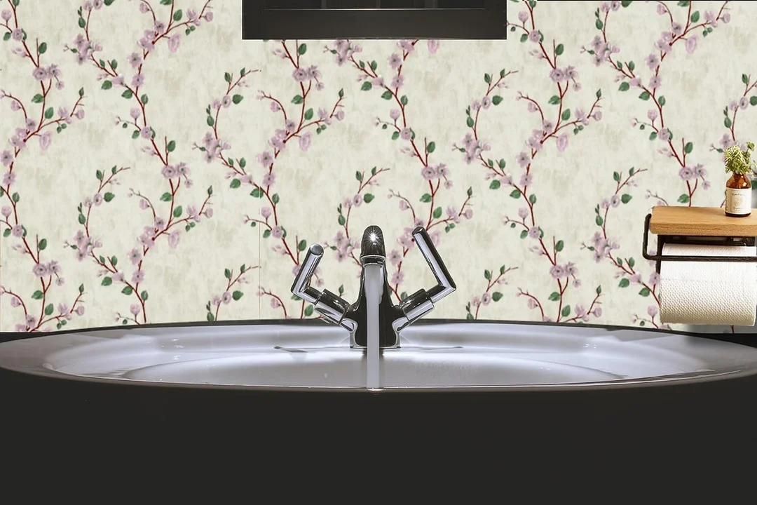 QEZZA Self Adhesive Waterproof PVC Wallpaper Roll Peel and Stick Decorative Wall Sticker for Kitchen Living Room Bedroom Furniture Cabinet Backsplash Home Decor 45x300cm Removable Oil Proof Wall Covering image 4