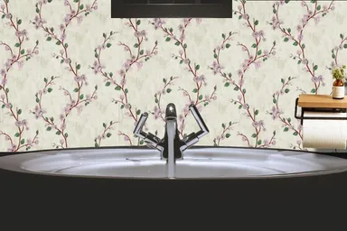 QEZZA Self Adhesive Waterproof PVC Wallpaper Roll Peel and Stick Decorative Wall Sticker for Kitchen Living Room Bedroom Furniture Cabinet Backsplash Home Decor 45x300cm Removable Oil Proof Wall Covering thumbnail 3