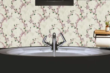 QEZZA Self Adhesive Waterproof PVC Wallpaper Roll Peel and Stick Decorative Wall Sticker for Kitchen Living Room Bedroom Furniture Cabinet Backsplash Home Decor 45x300cm Removable Oil Proof Wall Covering thumbnail 4