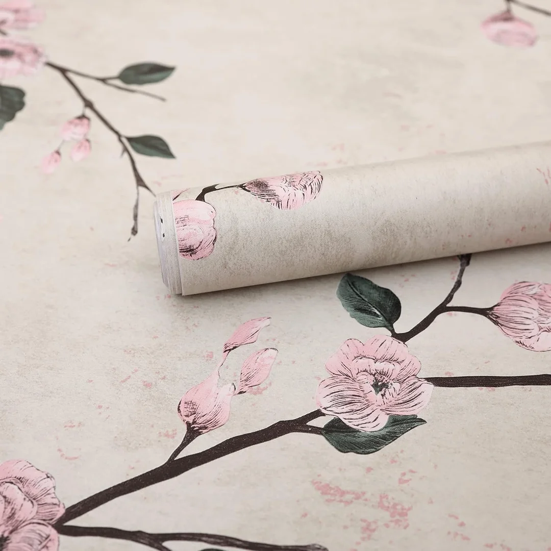 QEZZA Self Adhesive Waterproof PVC Wallpaper Roll Peel and Stick Decorative Wall Sticker for Kitchen Living Room Bedroom Furniture Cabinet Backsplash Home Decor 45x300cm Removable Oil Proof Wall Covering image 1