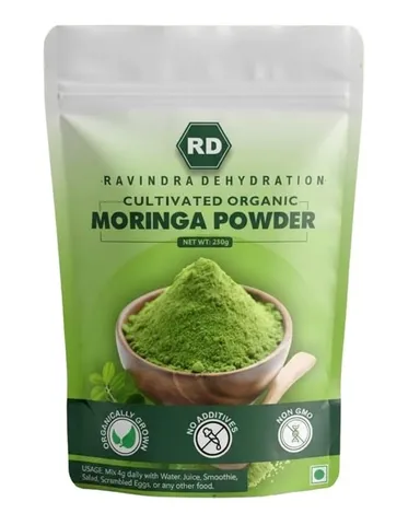 Organic Moringa Powder 250g Pure Cultivated Moringa Leaf Powder Green Superfood for Smoothies Juices Cooking Daily Nutrition Immunity Booster Vegan Herbal Supplement India thumbnail 3