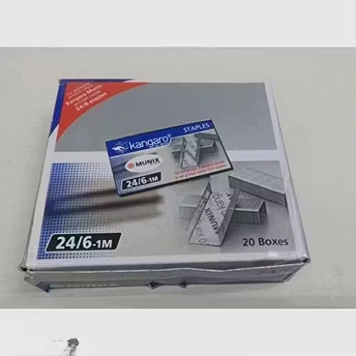 Kangaro 24/6 1 Million Stapler Pins Set of 4 Packs |Approx. 1000 Staples Each | Durable Silver Staples for Office, Home, School, and Everyday Use, Made in India image 2