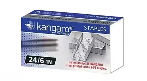 Kangaro 24/6 1 Million Stapler Pins Set of 4 Packs |Approx. 1000 Staples Each | Durable Silver Staples for Office, Home, School, and Everyday Use, Made in India image 3