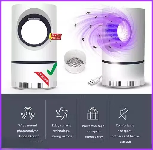 Photocatalyst Mosquito Killer Machine UV LED Insect Trap with Fan Suction Chemical Free Silent Mosquito Killer Lamp Indoor Electric Bug Zapper for Home Bedroom Office image 1