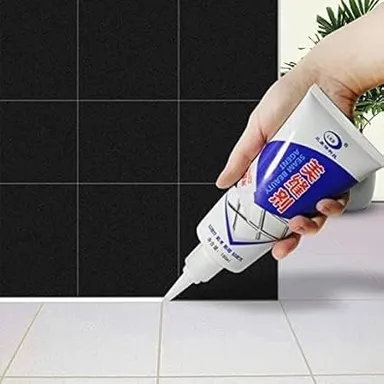White Tile Grout Repair Sealant Waterproof Bathroom Caulking Adhesive for Kitchen Sink Basin Wall Floor Gap Filler Crack Repair Paste Anti-Mould Tile Joint Sealant thumbnail 3