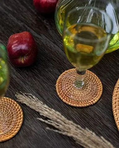 ADMIRATION Handwoven Rattan Round Serving Tray Natural Tropical Fibre Tableware Basket for Tea Coffee Snacks Breakfast Decorative Kitchen Dining Table Platter thumbnail 1