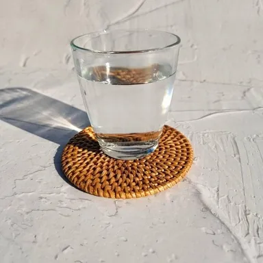 ADMIRATION Handwoven Rattan Round Serving Tray Natural Tropical Fibre Tableware Basket for Tea Coffee Snacks Breakfast Decorative Kitchen Dining Table Platter thumbnail 3