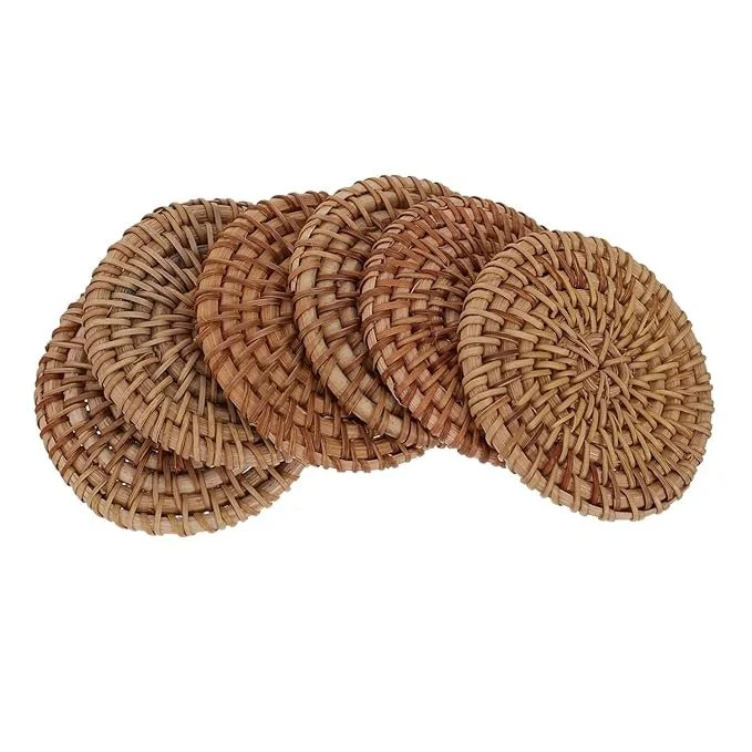 ADMIRATION Handwoven Rattan Round Serving Tray Natural Tropical Fibre Tableware Basket for Tea Coffee Snacks Breakfast Decorative Kitchen Dining Table Platter image 1