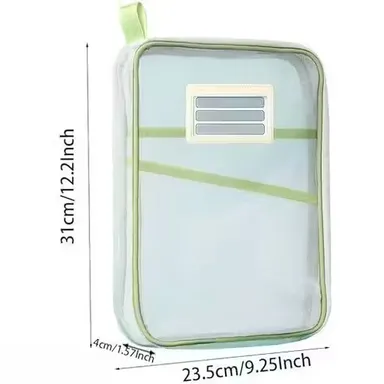 Multicolour Spacious Document Storage Pouch for Books Registers A4 File Bag Waterproof Zipper Document Organizer Carry Case for School Office Travel File Folde thumbnail 1