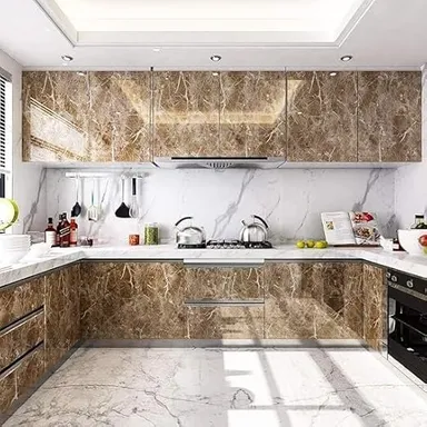  Marble Pattern Self Adhesive PVC Wallpaper Roll 60x200cm Waterproof Oil Proof Kitchen Backsplash Wall Sticker Decorative Peel and Stick Wallpaper for Kitchen Cabinets Bathroom Living Room Wall Decor thumbnail 1