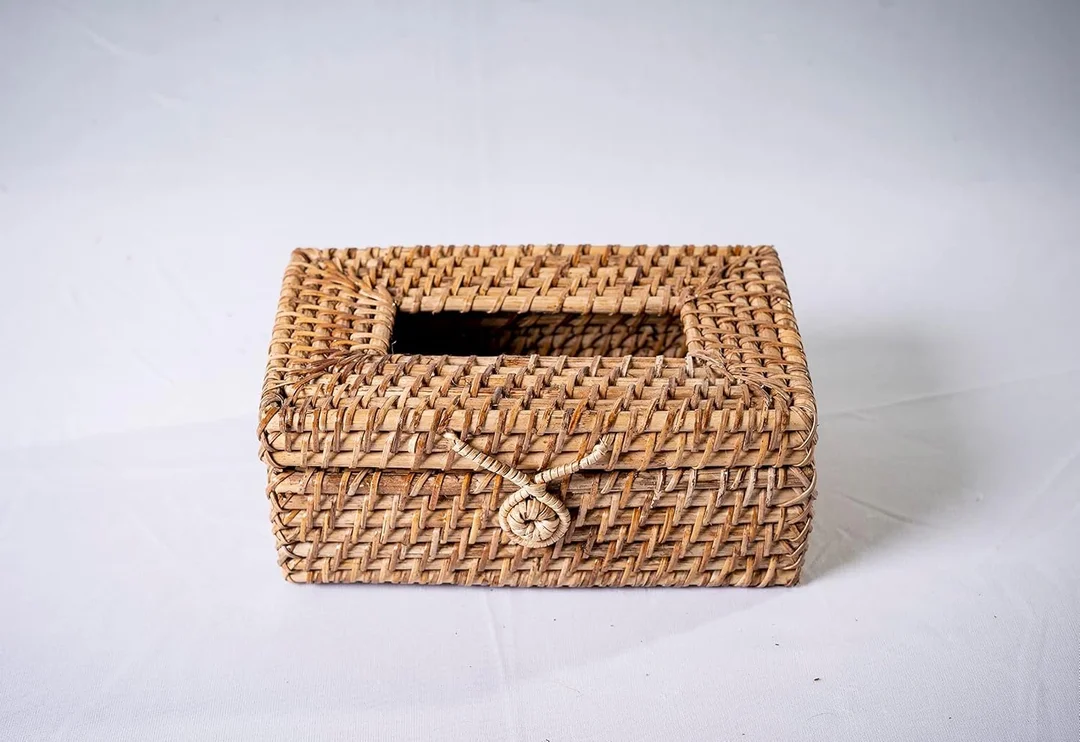 ADMIRATION Natural Cane Rattan Storage Organiser Basket Handmade Eco Friendly Sustainable Woven Container for Jewellery Makeup Keys Desk Bathroom Kitchen Home Decor Organizer image 2