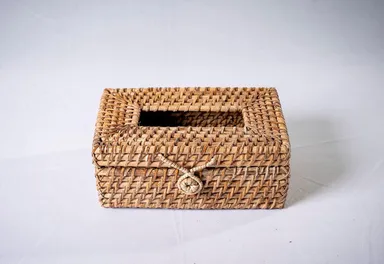 ADMIRATION Natural Cane Rattan Storage Organiser Basket Handmade Eco Friendly Sustainable Woven Container for Jewellery Makeup Keys Desk Bathroom Kitchen Home Decor Organizer thumbnail 1