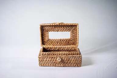 ADMIRATION Natural Cane Rattan Storage Organiser Basket Handmade Eco Friendly Sustainable Woven Container for Jewellery Makeup Keys Desk Bathroom Kitchen Home Decor Organizer thumbnail 2