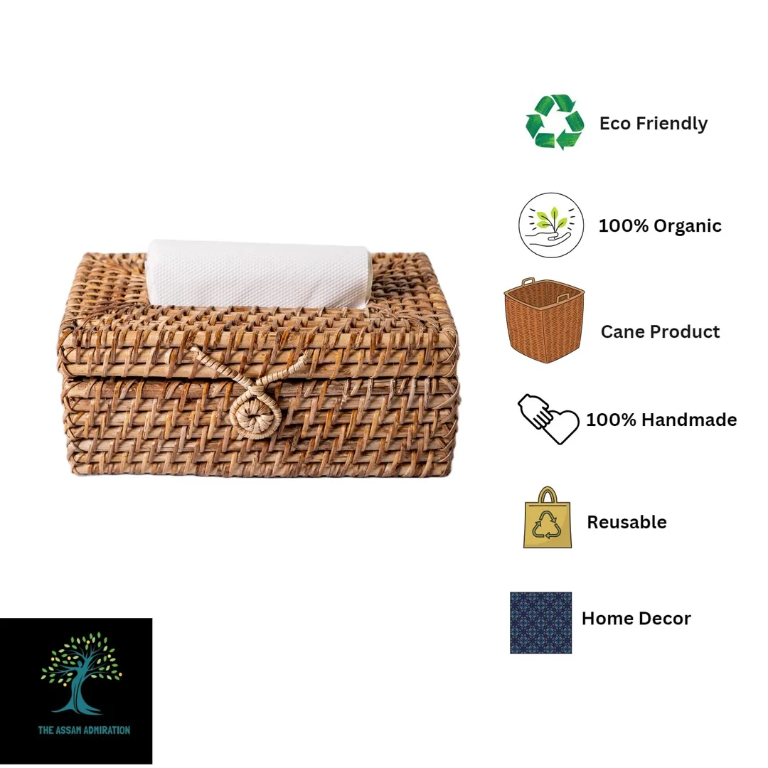 ADMIRATION Natural Cane Rattan Storage Organiser Basket Handmade Eco Friendly Sustainable Woven Container for Jewellery Makeup Keys Desk Bathroom Kitchen Home Decor Organizer image 4