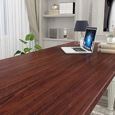 Self Adhesive Dark Wooden Wallpaper Roll 60x200 cm PVC Vinyl Peel and Stick Wall Sticker Glossy Waterproof Wallpaper for Kitchen Furniture Cabinet Door Wardrobe Home Office Decor thumbnail 3