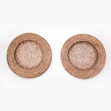 Assam Admiration Handmade Cane Round Serving Tray Decorative Bamboo Wicker Rattan Fruit Snack Platter Table Centrepiece Dining Table Home Decor Gift Wedding Party Breakfast Tray thumbnail 1