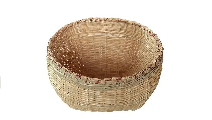 ADMIRATION Bamboo Vegetable Fruit Storage Basket Portable Kitchen Tokri Handwoven Natural Rattan Organizer for Fruits Vegetables Bread Snacks Countertop Dining Table Decor Golden Yellowish Small image 2