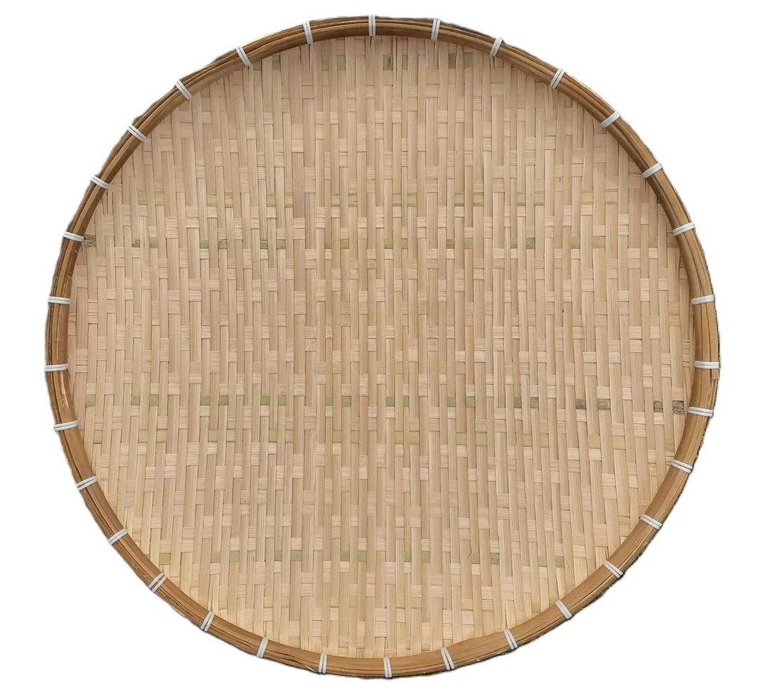 Assam Admiration Handmade Bamboo Dagra Dala Traditional Woven Round Basket Tray Eco Friendly Bamboo Serving Tray Fruit Vegetable Storage Basket Assamese Handicraft image 3