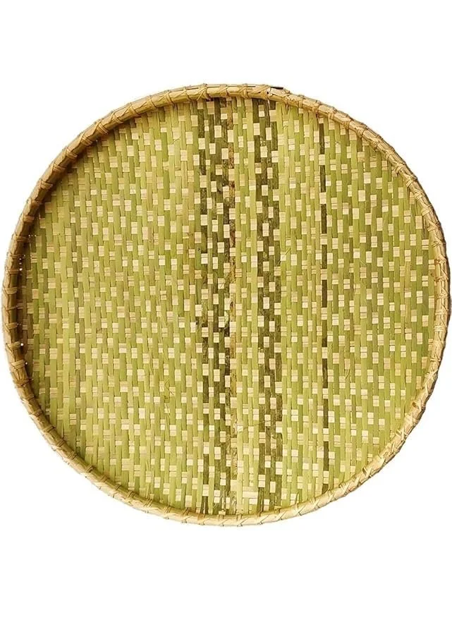 Assam Admiration Handwoven Bamboo Dagra Serving Tray 30cm Round Natural Bamboo Decorative Dala Plate Eco Friendly Puja Basket Traditional Assamese Handcrafted Home Decor image 1