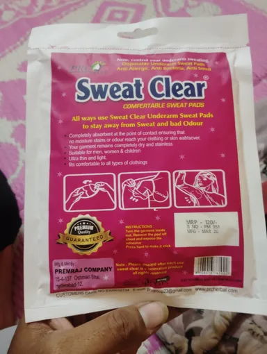 Sweat Clear Disposable Underarm Sweat Pads 10 Pack Anti Sweat Odour Control Pads for Men Women Stain Protection Armpit Pads Cotton Peel Stick Garment Shield India thumbnail 1