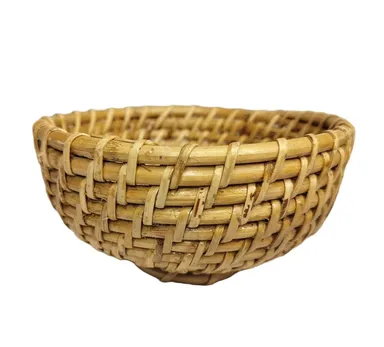 Assam Admiration Handmade Bamboo Dining Table Basket Natural Handwoven Fruit Bread Serving Tray Multipurpose Kitchen Storage Decor Eco Friendly Picnic Breakfast Basket thumbnail 2