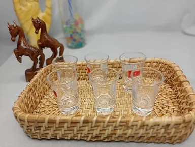 Assam Admiration Handmade Cane Rattan Rectangular Serving Tray Natural Wicker Table Organiser Fruit Snack Tea Coffee Breakfast Tray Rustic Home Decor Dining Table Storage Basket thumbnail 3