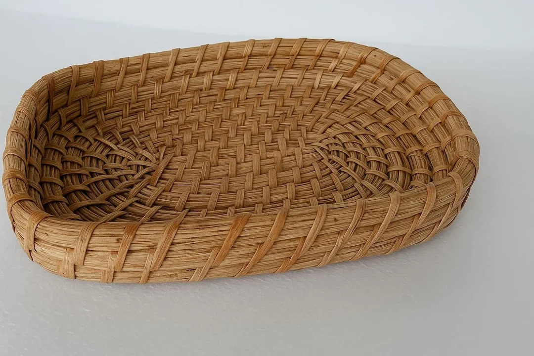 Assam Admiration Handmade Cane Rattan Rectangular Serving Tray Natural Wicker Table Organiser Fruit Snack Tea Coffee Breakfast Tray Rustic Home Decor Dining Table Storage Basket image 1